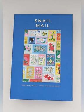 NEW IN BOX Hobbry "Snail Mail" International Stamp Collage 500-Piece Puzzle